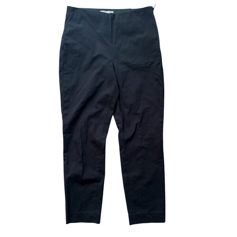 Everlane Black Pants Size 8 Side Zip Pull On Elastic Waist Cotton Pants (15)